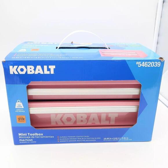Kobalt Ltd Edition Mini Steel Tool Box - Pink Craft/Grooming Storage - Picture 1 of 4